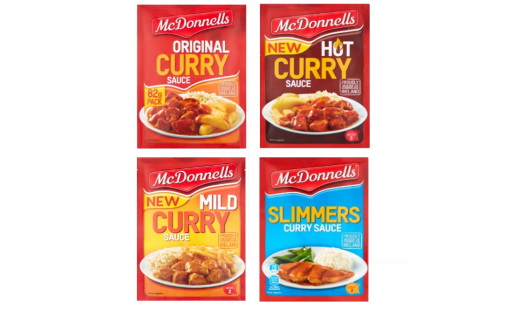 McDonnells Curry Sauce Multipack (Original, Mild, Hot, Slimmer) - 4 Pack